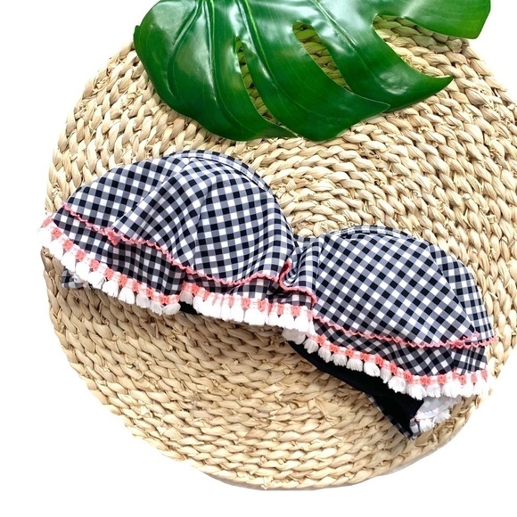 Arizona Gingham Flounce Tassel Push Up Bikini Size Small - Picture 2 of 15